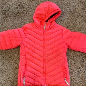 Girls Hot Pink Puffer Jacket